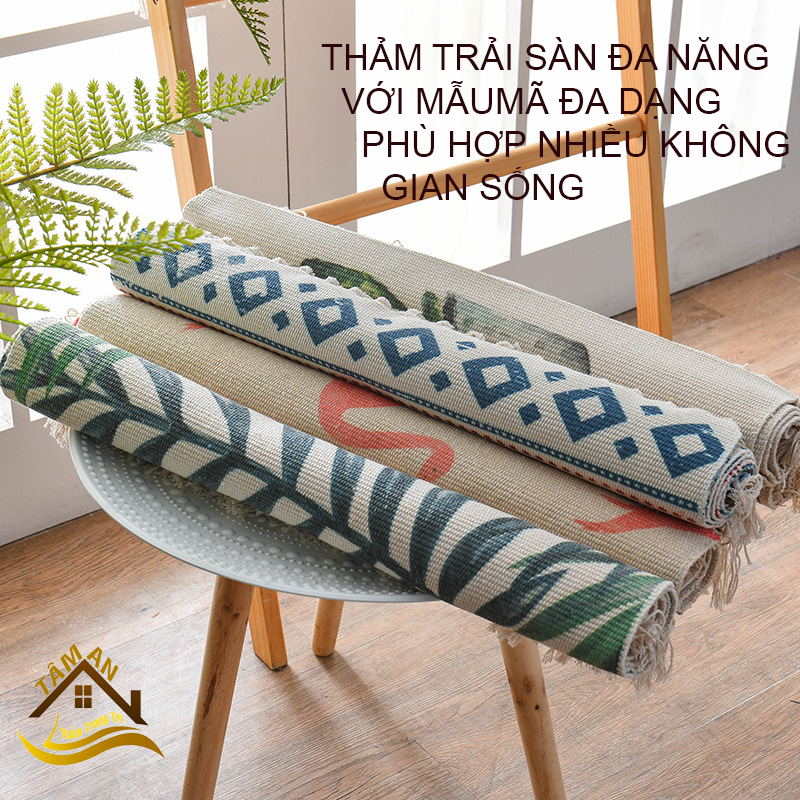 Thảm đa năng , Thảm dệt hoạ tiết thổ cẩm trang trí phòng phong cách vintage nhiều kích thước