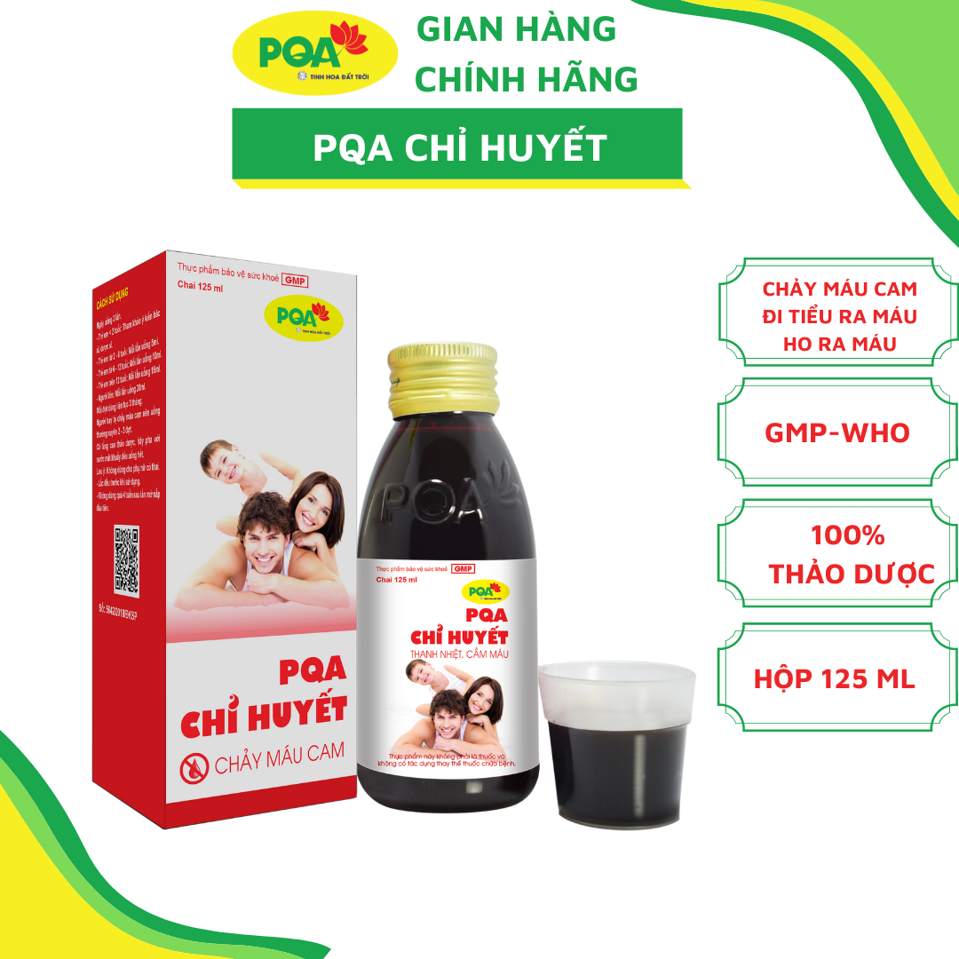 Chỉ Huyết PQA Thành Phần Từ Thiên Nhiên Hỗ Trợ Thanh Nhiệt, Cầm Máu Và Hạn Chế Xuất Huyết Hộp 125ml