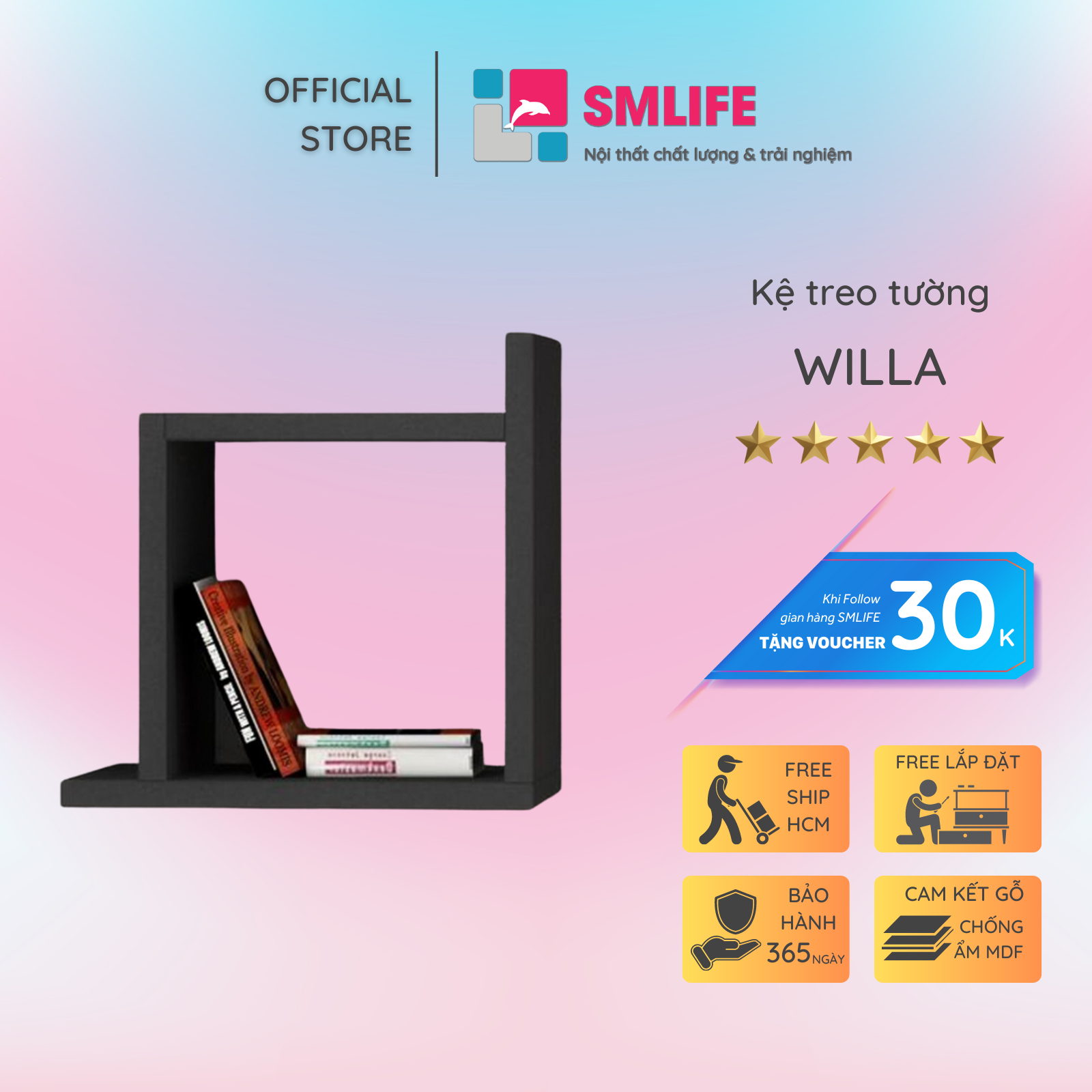 Kệ trang trí mini tiện dụng SMLIFE Willa