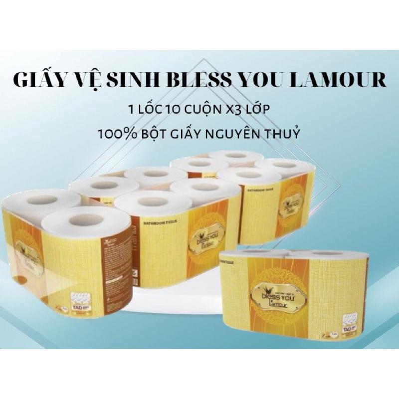 Giấy vệ sinh Bless you L'amour x3 lớp bathroom tissue 1 lốc 10 cuộn