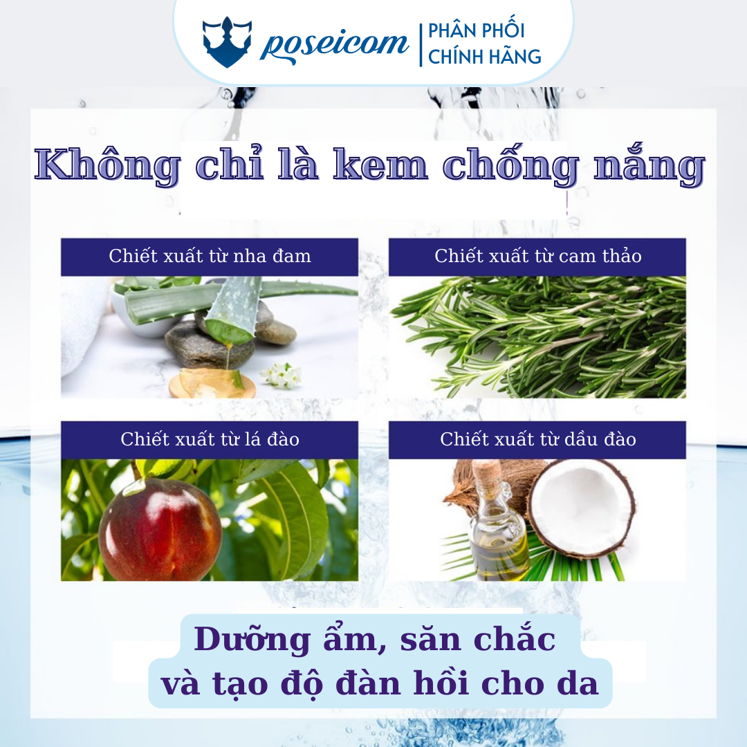 Kem Chống Nắng Hatomugi SPF50++ PA++++ Dưỡng Ẩm Trắng Da Tuýp 80g Poseicom 4513574033955