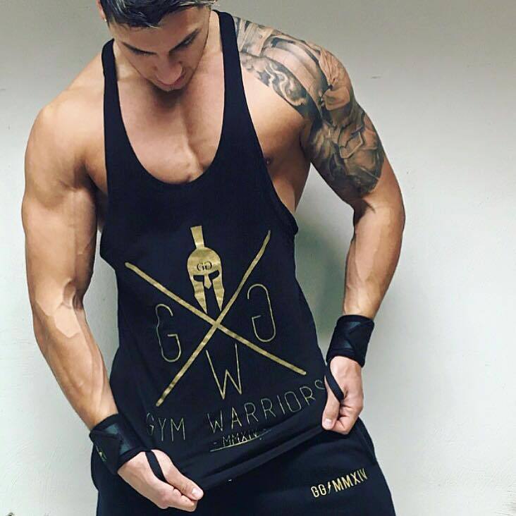 Áo ba lỗ nam tập gym GWG gym warriors MMXIV chất cotton co giãn 4 chiều mềm mại mát