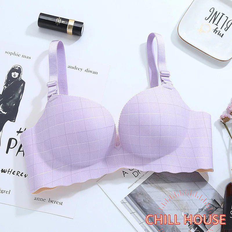 Áo lót nữ su đúc siêu đẩy ngực họa tiết kẻ - CHILL HOUSE