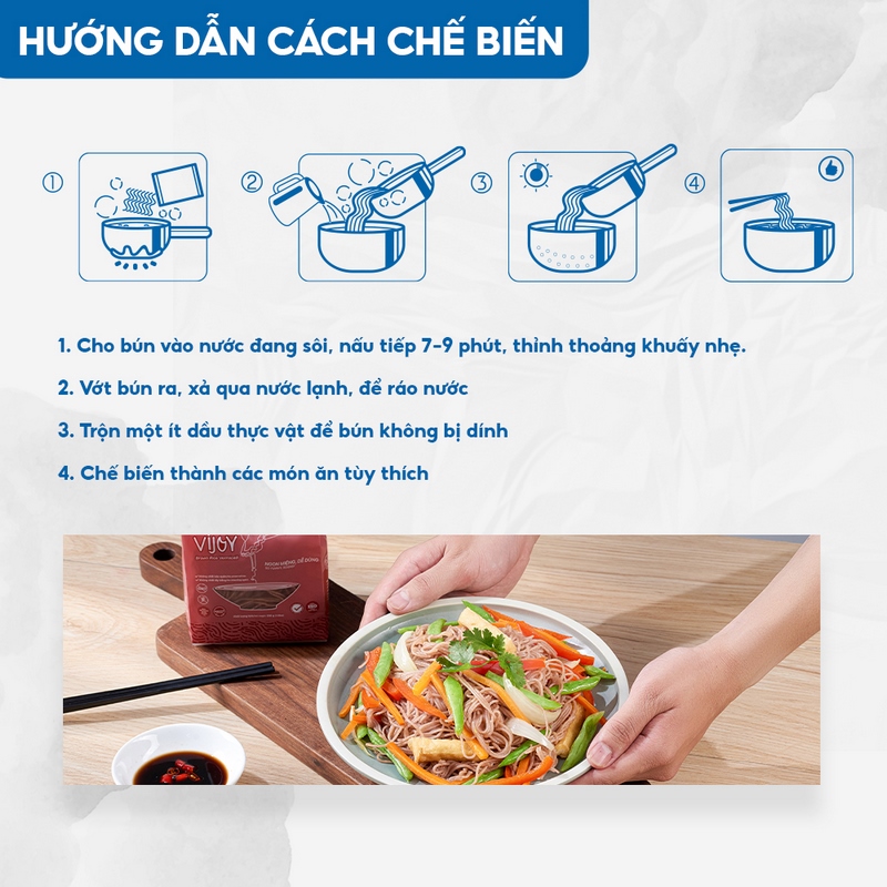 Combo Gạo Bún Nui Lứt VIJOY Dáng Ngọc