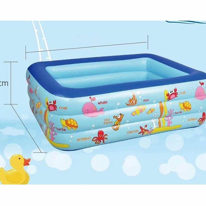 Bể bơi phao bơi bơm hơi 1m8 cho trẻ - 3 tầng loại dày