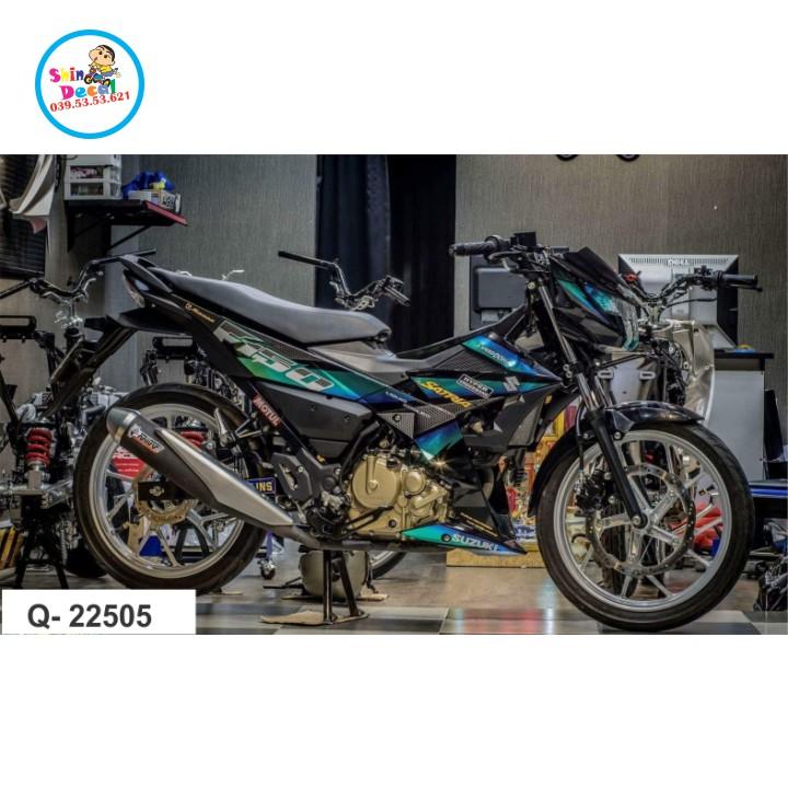Tem xe satria fi chất liệu Crom