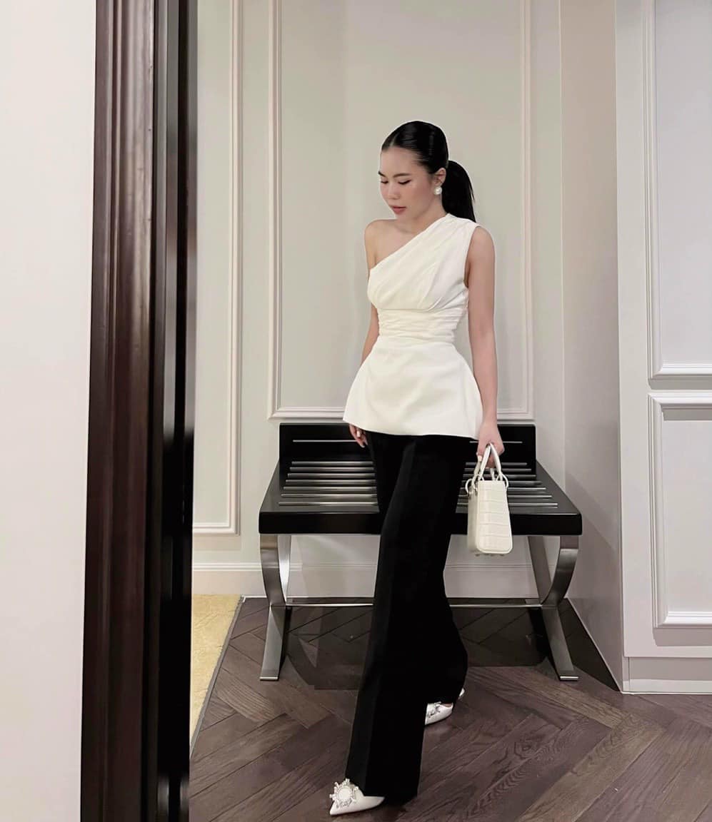 Áo peplum xếp ly eo lệch vai sang chảnh có 4 màu