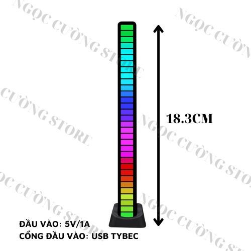 Thanh đèn led rgb nháy theo nhạc,16 TRIỆU MÀU ĐIỀU KHIỂN BẰNG APP TẶNG SẠC, đèn trang trí,decor phòng cảm biến âm thanh