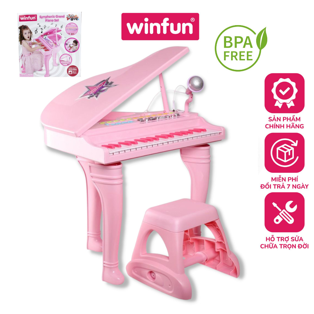 Đồ chơi âm nhạc cho bé - Đàn piano cổ điển kèm mic thu âm - Winfun - 2045 đồ chơi cho bé 3 tuổi trở lên