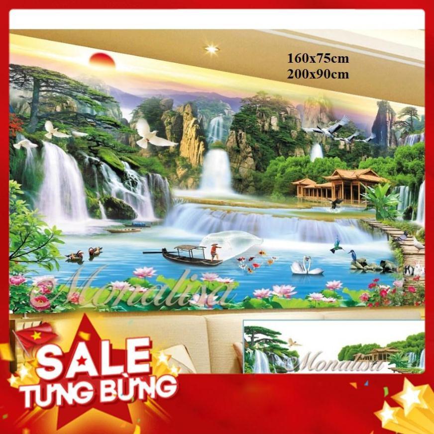 iii8256Tranh đính đá Phong Cảnh 200x90cm