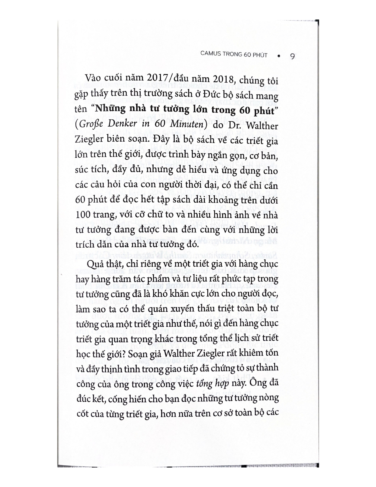 Những Nhà Tư Tưởng Lớn - Camus Trong 60 Phút - Vanlangbooks