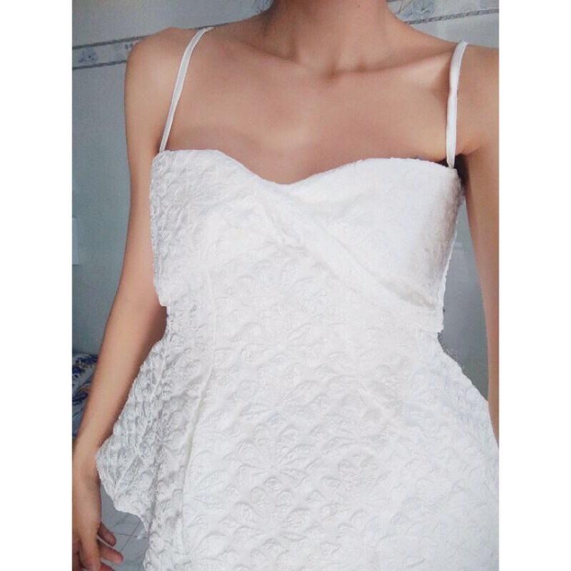 Áo peplum 2 dây nơ to xoắn ngực có 3 màu có size