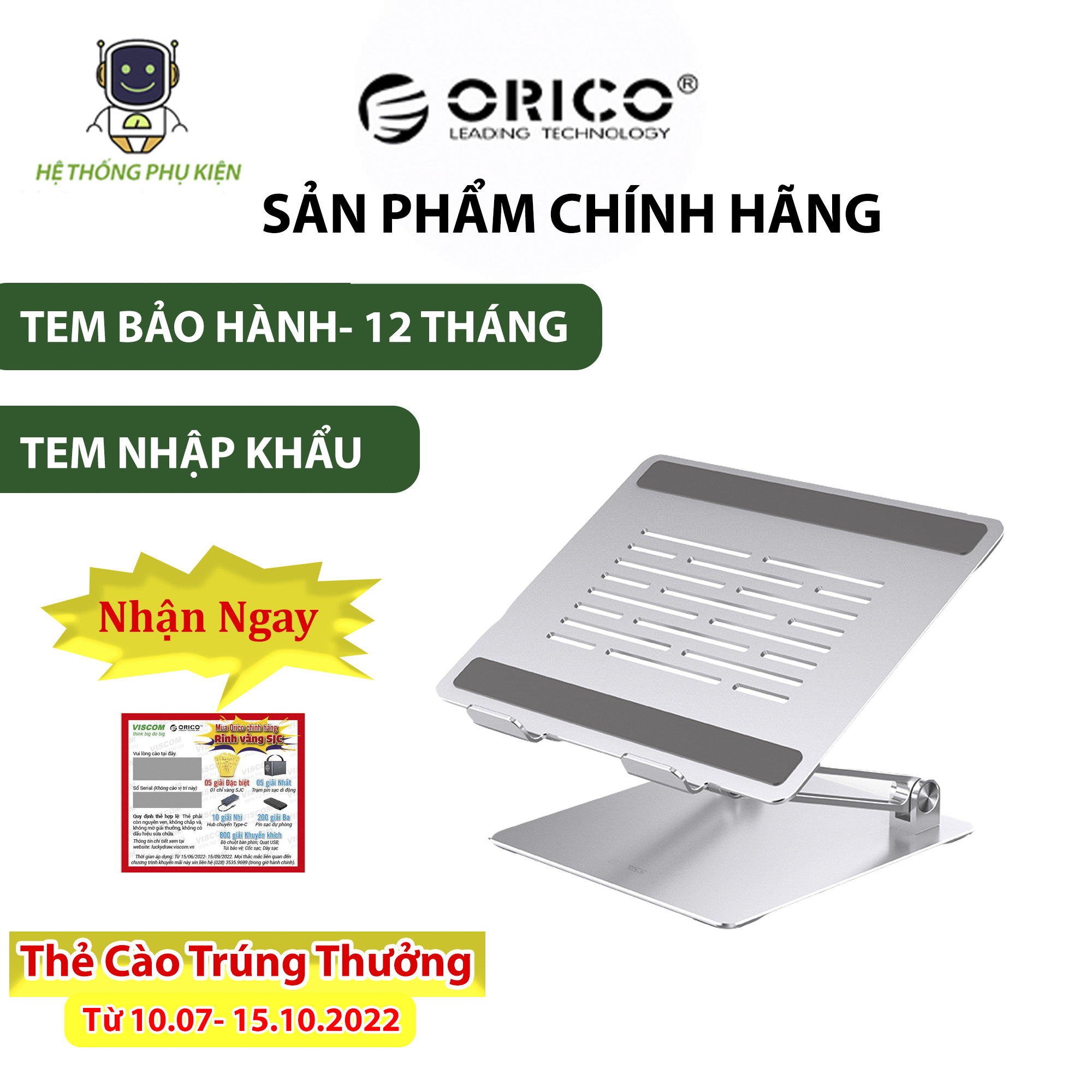 Giá đỡ Laptop tích hợp USB Hub ORICO SE-SC31-SV Hàng Chính Hãng