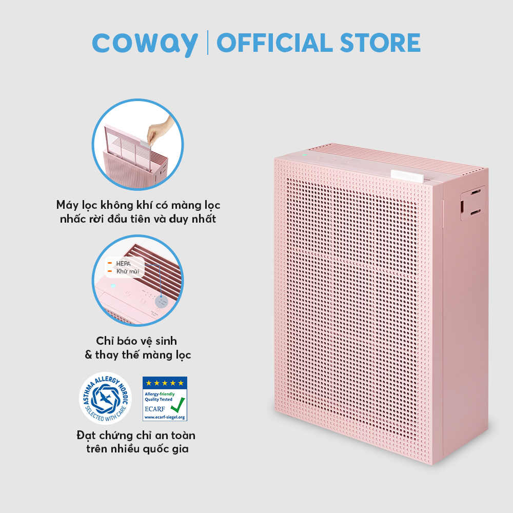 Máy lọc không khí Coway Cartridge AP-1019C và Máy lọc nước Coway Cinnamon P-6320R - Hàng chính hãng