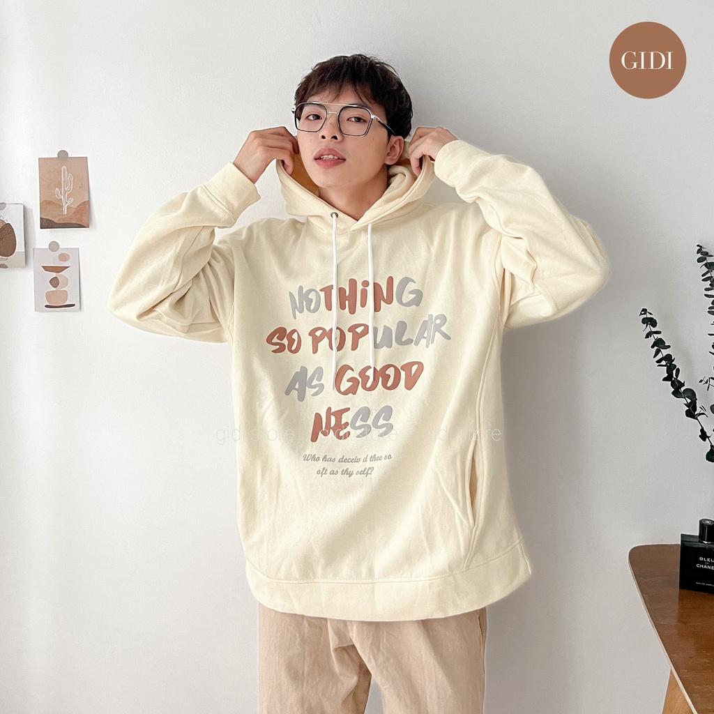 Hoodie POPU Nothing Nam nữ unisex form rộng chất nỉ bông dày dặn - hoodie chui đầu có mũ Oversize