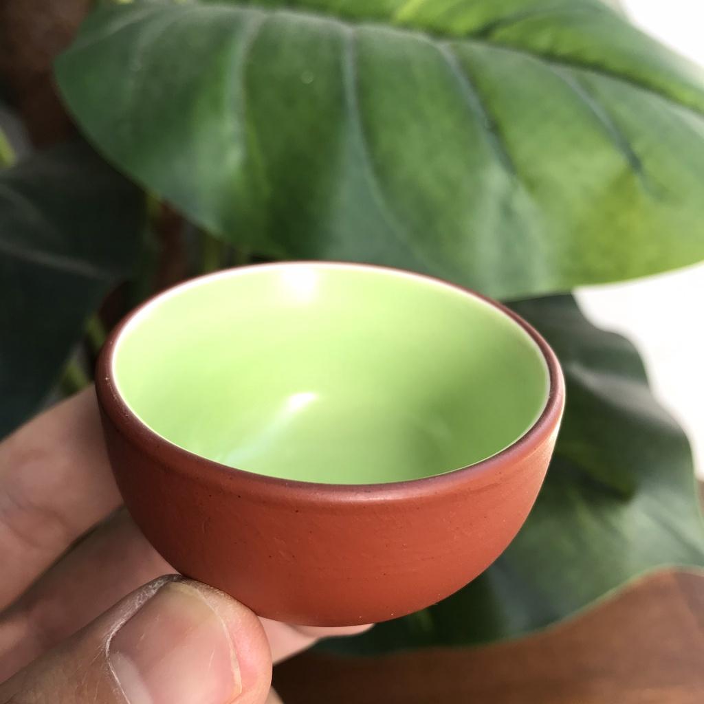 Bộ ấm chén trà Tử sa Bát Tràng Hoa Phù Dung đỏ 400ml