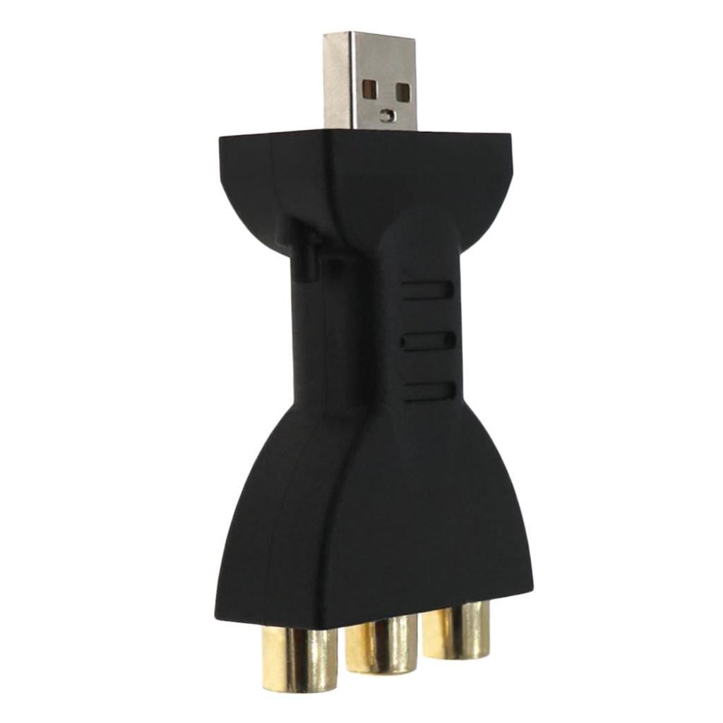 USB Male 3 RCA Female Audio Video Adapter AV Converter