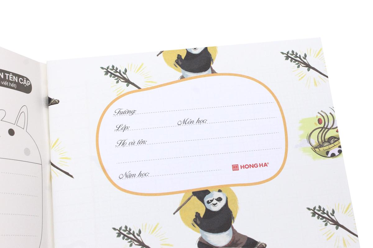 Combo 5 Tập Học Sinh Class KungFu Panda 4 - 4 Ô Ly Vuông - 96 Trang 100gsm - Hồng Hà 0332 - Mẫu 1 + Tặng Kèm Thẻ Cào