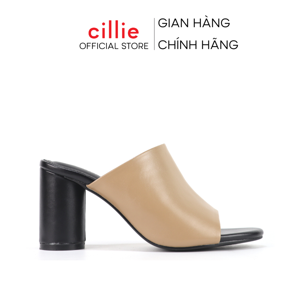 Guốc quai ngang bản bự che nắng hiệu quả gót trụ 7cm chắc chân đi học dạo phố Cillie 1030