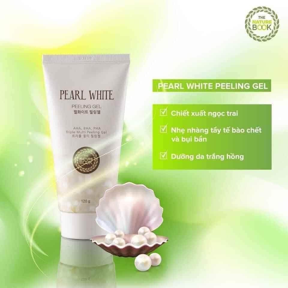 Tẩy Da Chết The Nature Book Dưỡng Trắng Tinh Chất Ngọc Trai Pearl White Peeling Gel 120ml