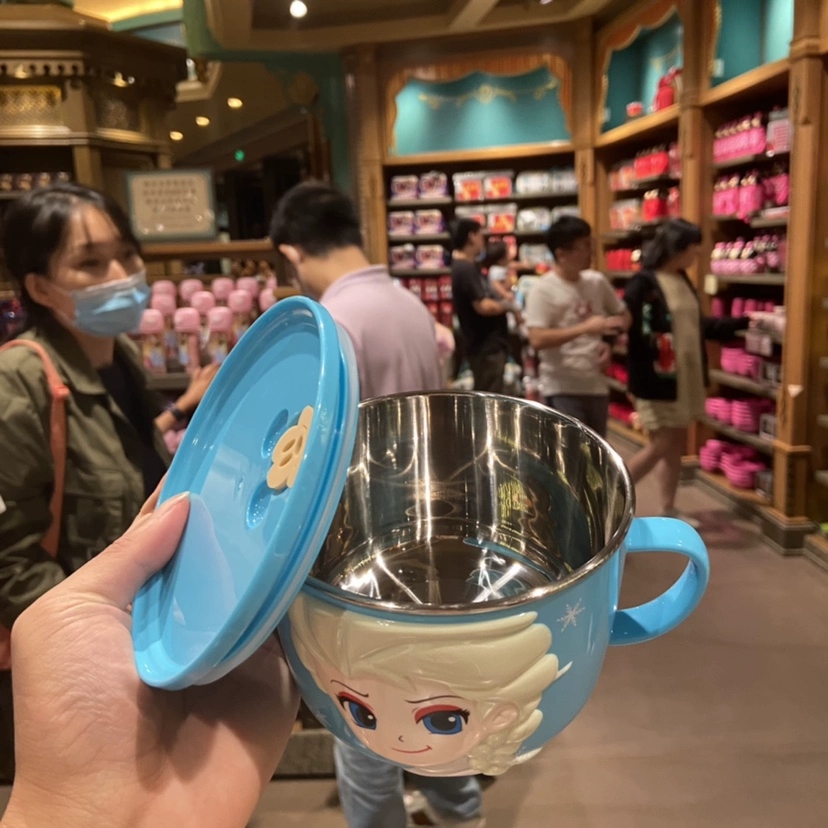 Tô chén ăn giữ nhiệt inox Disney hình Frozen Elsa cao cấp cho trẻ em 620ml