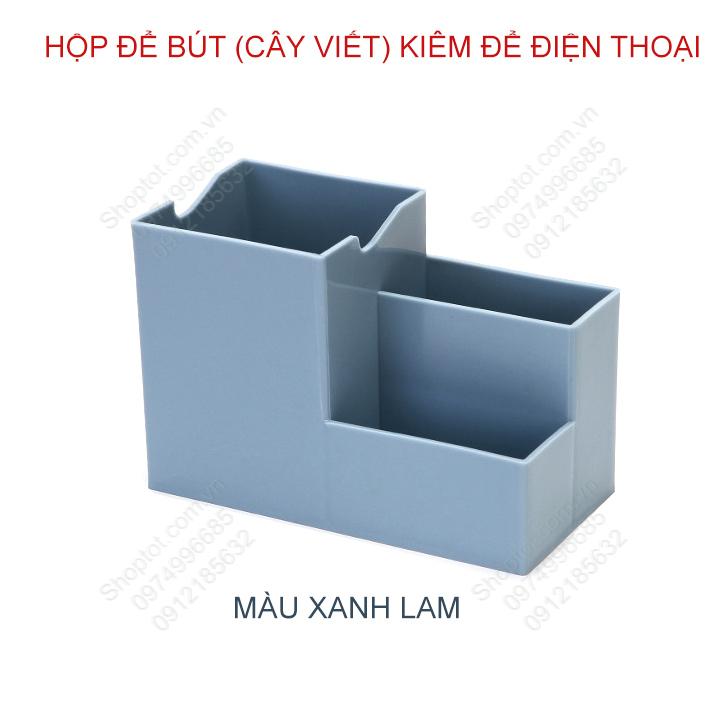 Hộp để bút cây viết có vị trí để điện thoại tiện dụng, làm bằng nhựa ABS bền và chắc chắn