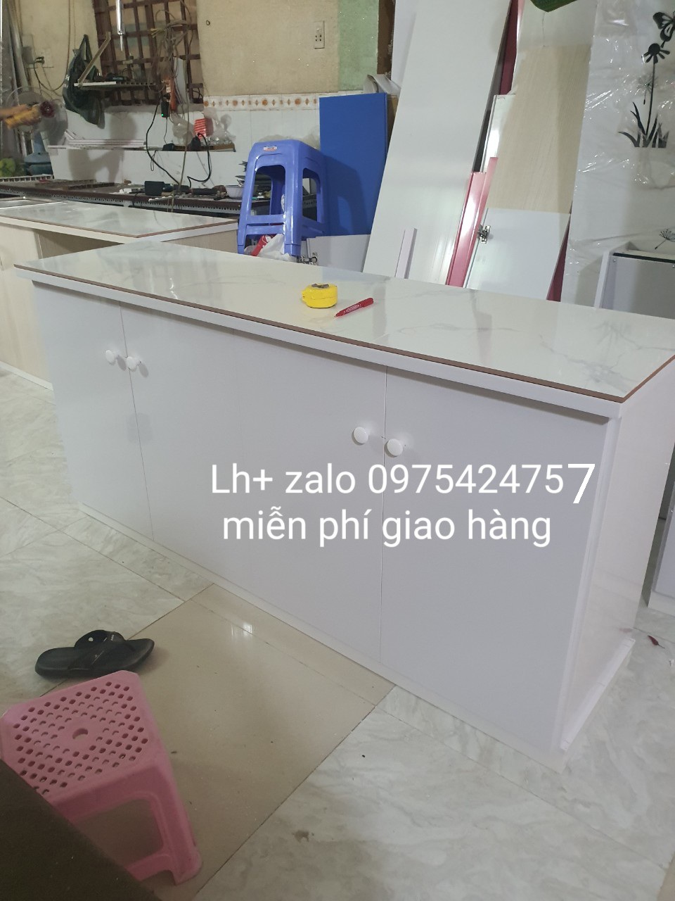 Tủ bếp MINI mặt gạch nhựa đài loan