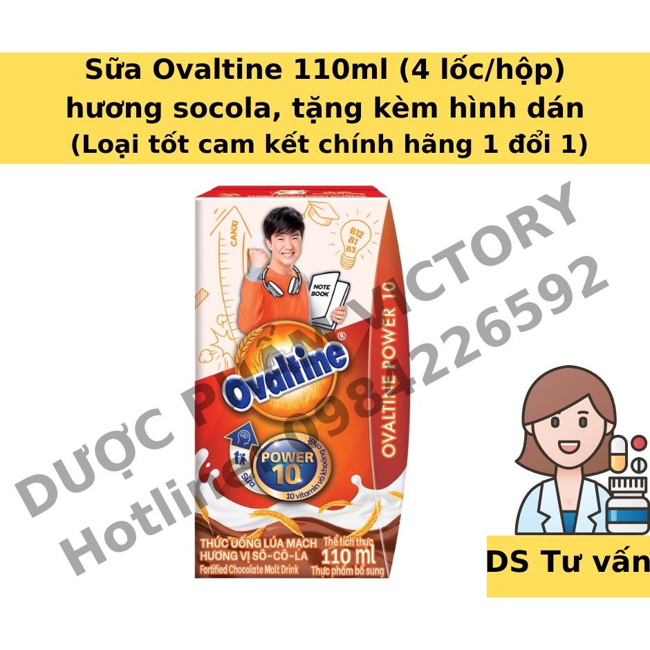 TẶNG HÌNH DÁN Sữa lúa mạch socola Ovaltine (hộp giấy 110mlx4)