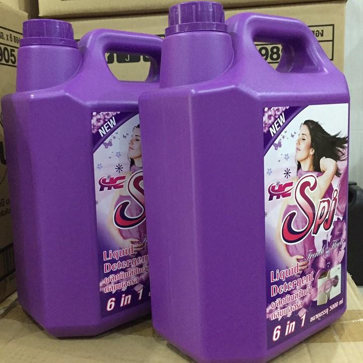 Nước giặt xả đậm đặc SPJ 06 in 01 màu tím 5.000ml Thái Lan