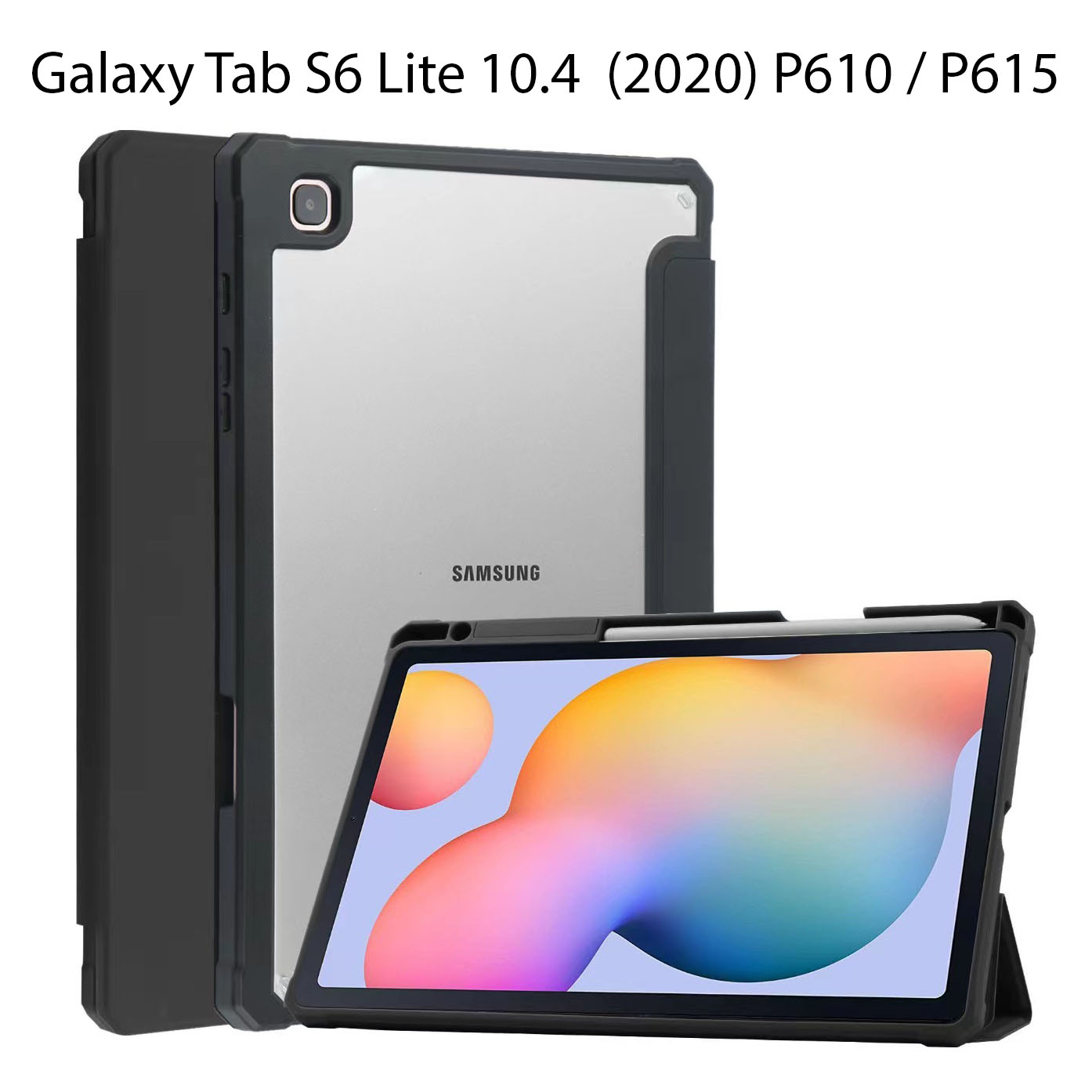 Bao Da Cover Cho Samsung Galaxy Tab S6 Lite 10.4 P610 / P615 Có Khe Cho Bút Cảm Ứng Smart Cover