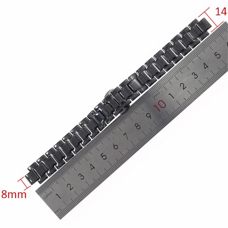 Thích Hợp Cho DKN Y Donna Nữ Gốm Sứ Màu Trắng Dây Đồng Hồ Vòng Tay Lồi Giao Diện 8Mm Rộng 14Mm Ban Nhạc Dây Đeo Tay dây