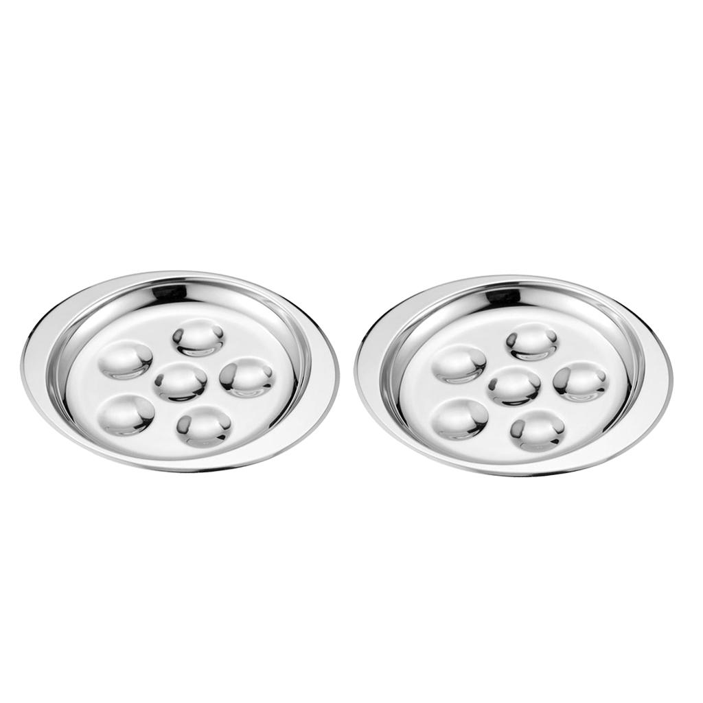 Set Of 2, Stainless Steel French Escargot Baking Plate Mushroom Snail Dish