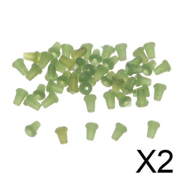 2x50pcs Carp Rig Ring Stops Rubber Shank Hook Stops Beads Buffer Baits Holder