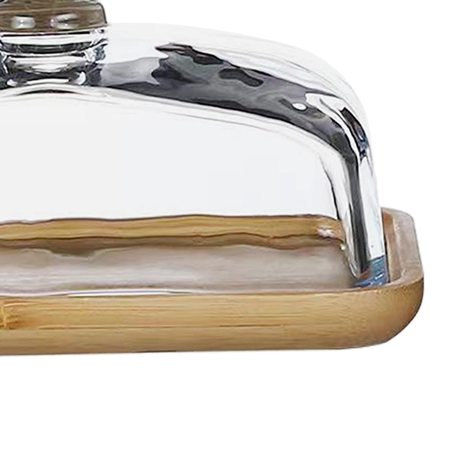 Bamboo Cake Stand Appetizer Platter with Dome Cover for Food Display Dessert