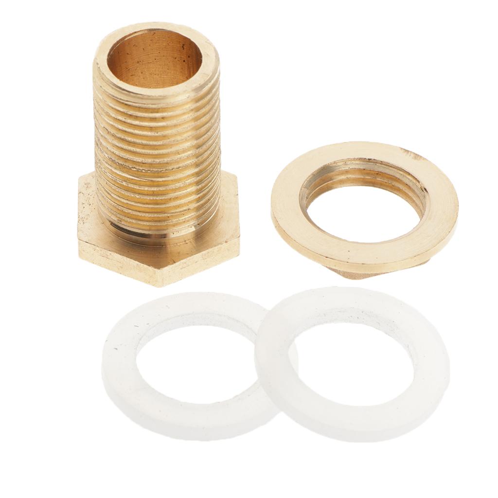 Brass Water Tank Connector Bulkhead Fitting With Rubber