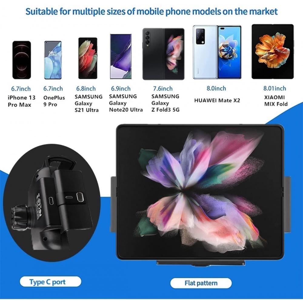 Đế sạc nhanh không dây Qi 15W thích hợp cho Samsung Galaxy Z Fold 3 2 iPhone sử dụng trên xe hơi