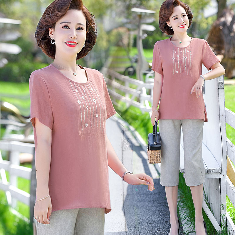 Bộ Đồ Trung Niên Thun Cotton Mềm Đẹp AB34 - Hàng Quảng Châu Cao Cấp