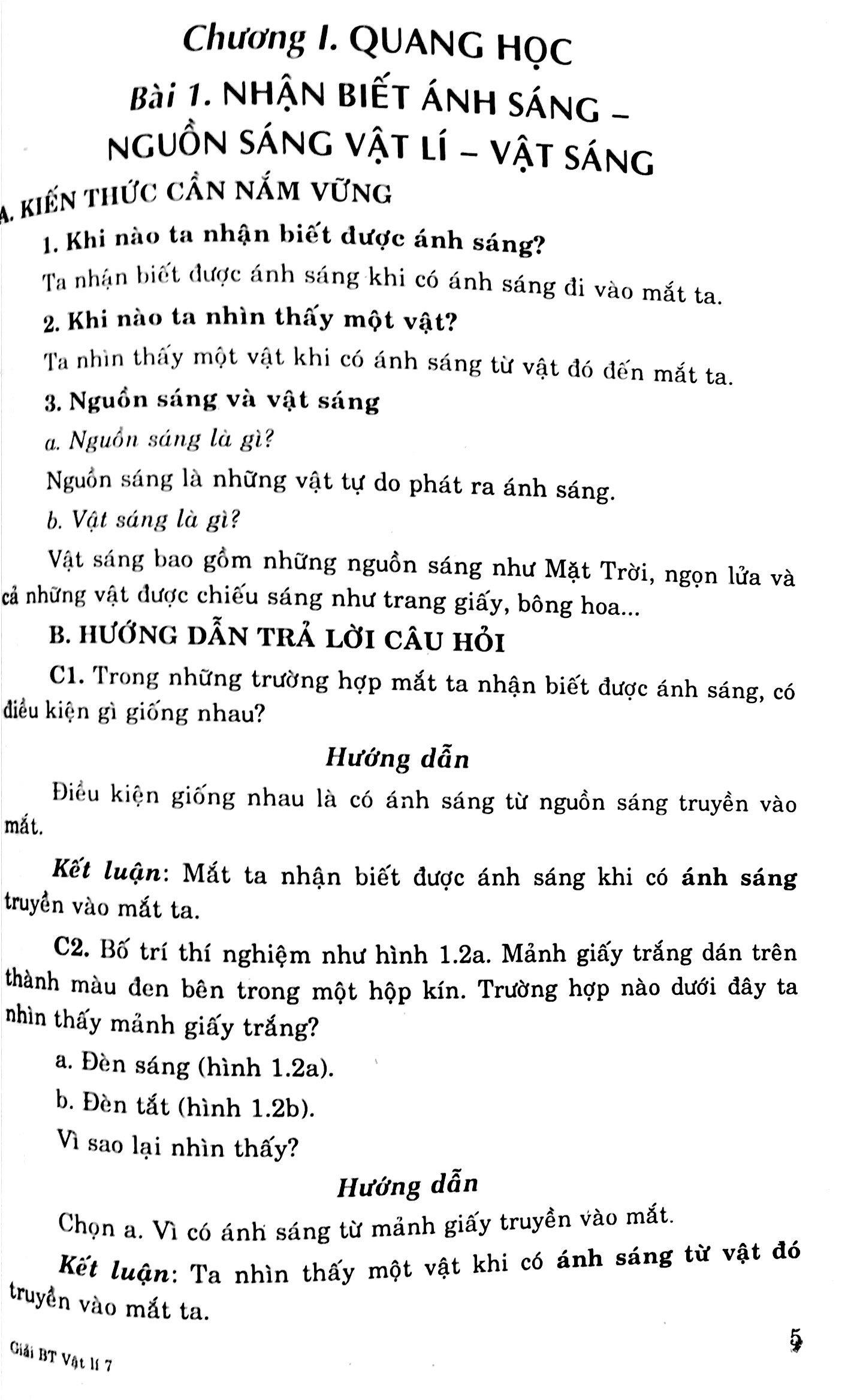 Giải Bài Tập Vật Lý 7