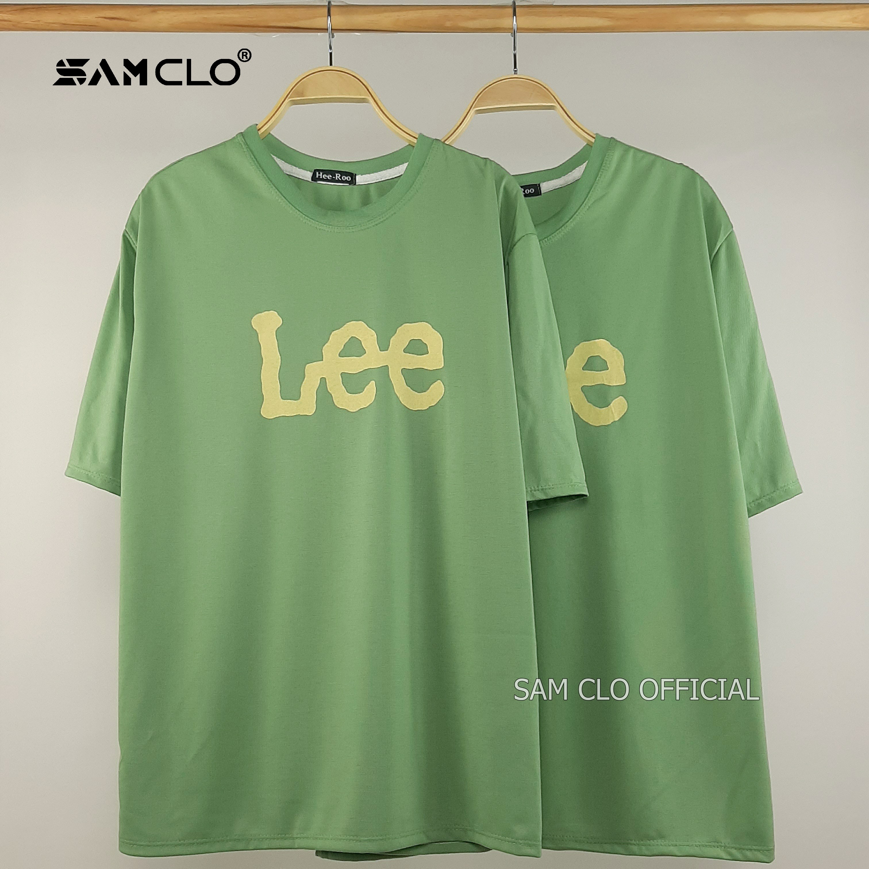 Áo phông tay lỡ nữ SAM CLO freesize thun form rộng dáng Unisex - mặc cặp, nhóm, lớp in chữ LEE