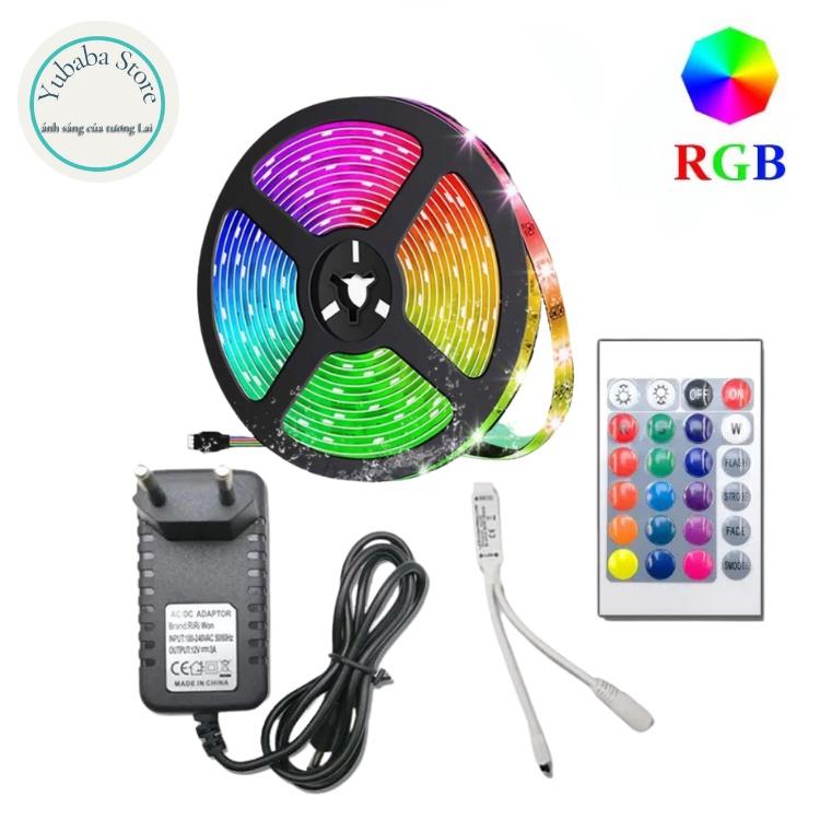 Bộ Đèn LED RGB Dài 2M , 3M ,5050 Chống Nước, Đổi Màu, Đèn Nháy Trang Trí ( Nguồn + Đèn RGB +Điểu Khiển