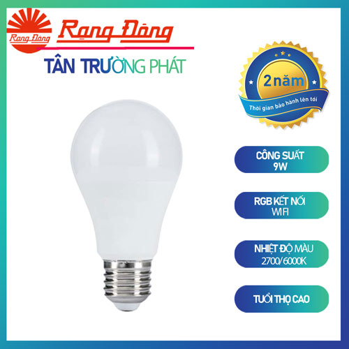 Bóng đèn LED Bulb RGB kết nối wifi Rạng Đông Model: A60.RGB.WF/9W