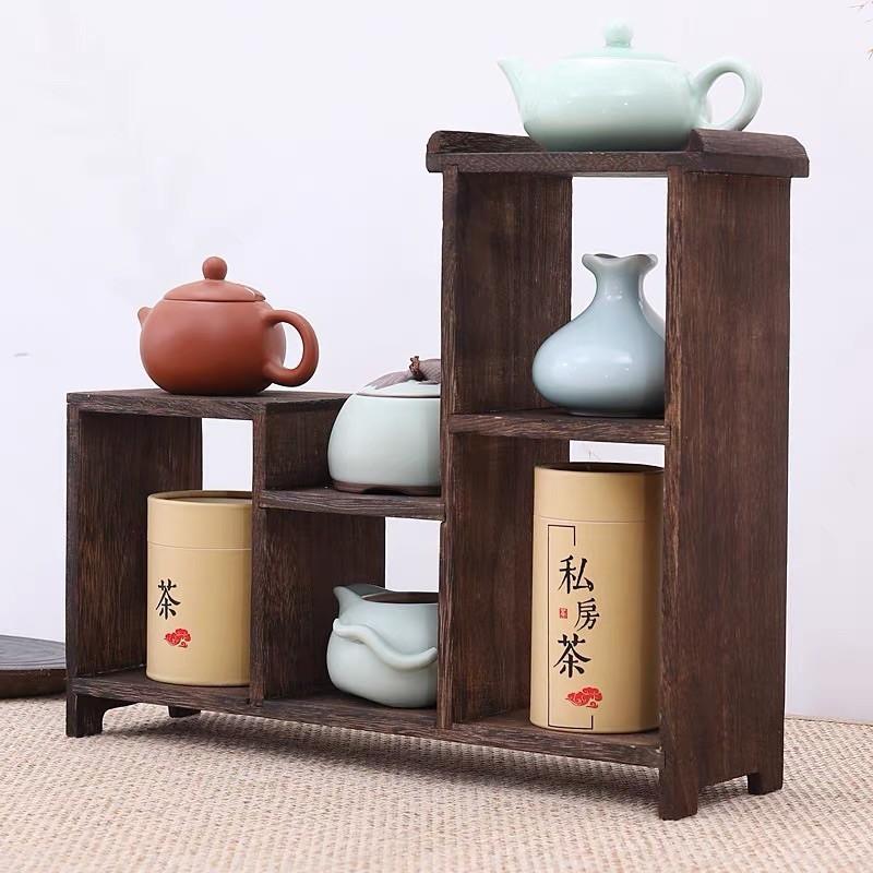 Kệ gỗ đứng để bộ trà, đồ trang trí hoặc decor không gian
