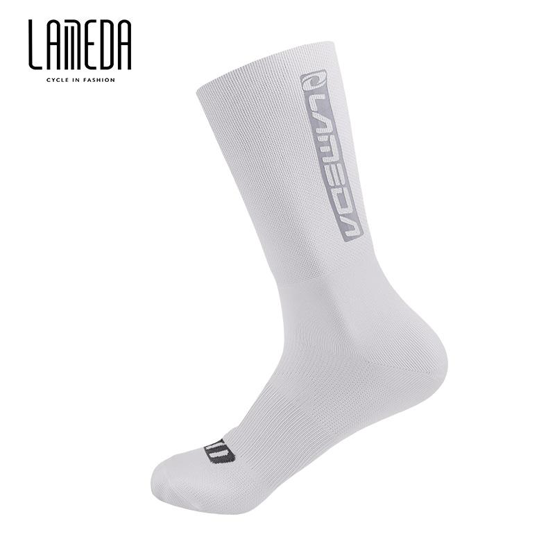 Vớ xe đạp phản chiếu khàn khàn cho nam và nữ đi xe đạp đi xe đạp tất ngoài trời Color: White Size: L