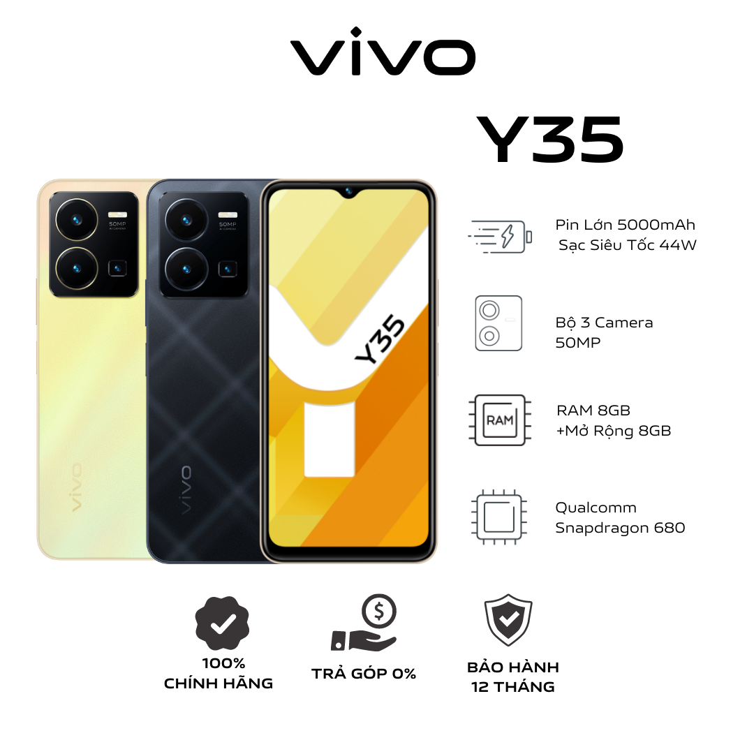 Điện Thoại Vivo Y35 (8GB/128GB) - Hàng Chính Hãng