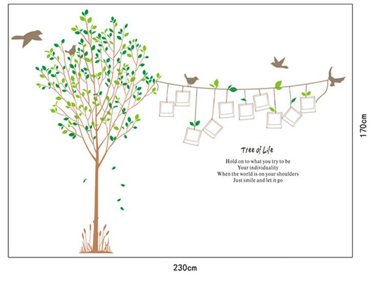 Decal dán tường Cây xanh khung ảnh số 11 trang trí nhà cửa đẹp, sáng tạo