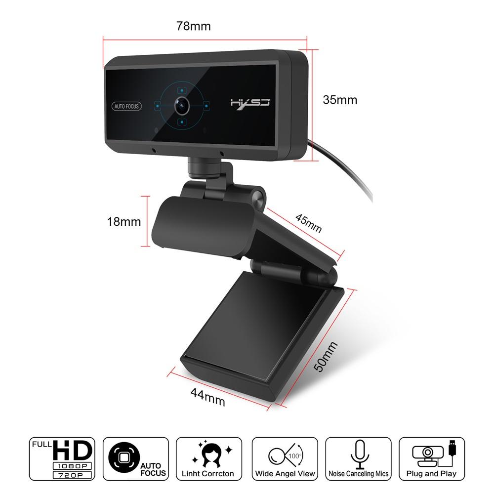 Webcam HD 1080P HXSJ S3 có 5 triệu điểm ảnh tự động lấy nét,Video Call tích hợp Micrô với che bảo mật cho PC