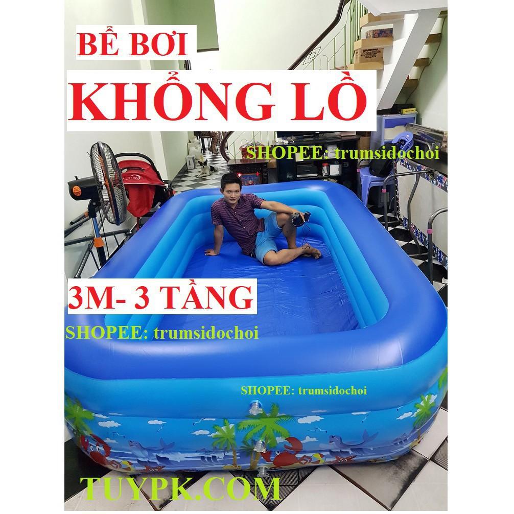 Bể bơi cho bé  Mẫu siêu to 2m6-3 tầng, 3m-3 tầng TẶNG BỘ VÁ PHAO