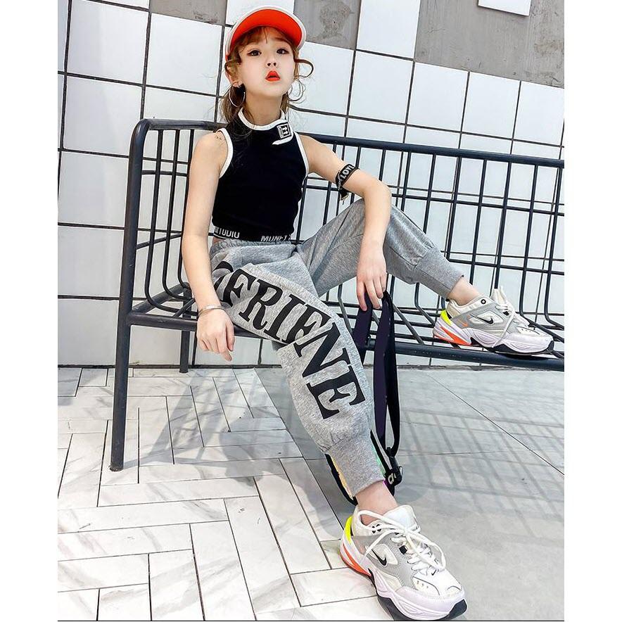 Bộ quần áo thời trang thể thao cho bé gái, áo body lửng kết hợp quần dài - Quần áo trẻ em - SockiMall