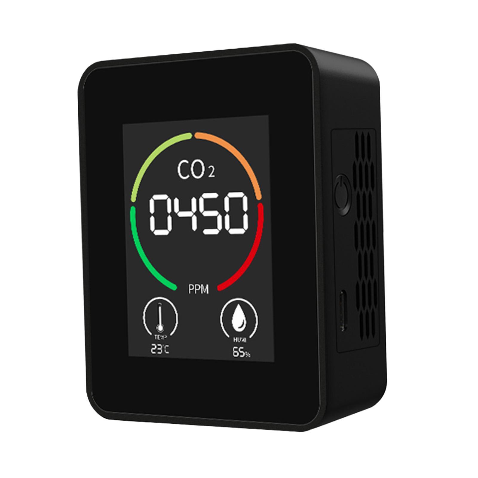 Household CO2 Tester Temperature Humidity Monitor High Accuracy with Backlight Indoor Air Quality Monitor Multifunctional for Indoor Garden