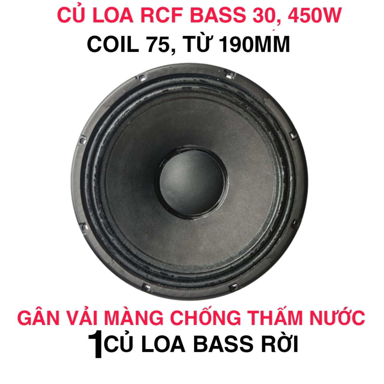 CỦ LOA BASS 30 RCF TỪ 190 COIL 76 CAO TỪ BẰNG GÂN VẢI 2 XẾP - GIÁ 1 CHIẾC